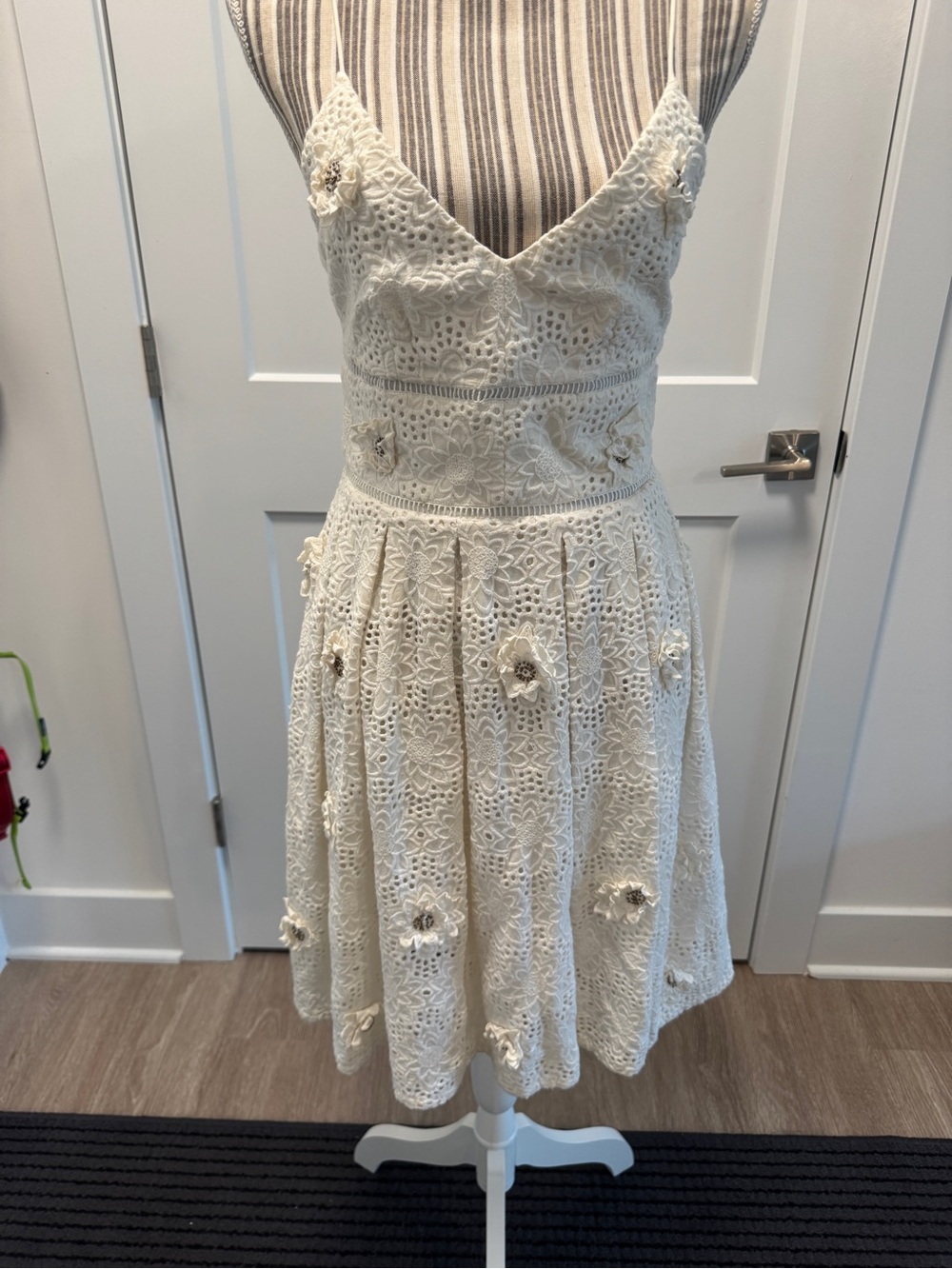 Michael Kors Ivory Crochet Sundress with Delicate Straps